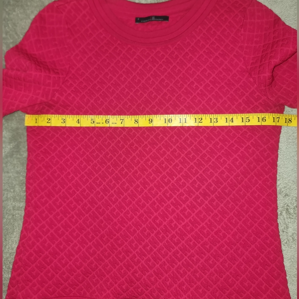 Carolina Herrera Chic Red Textured Knit Top Sz S - Picture 9 of 12